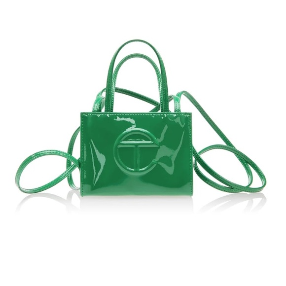 Telfar Small Shopping Bag in Greenscreen Patent - Picture 1 of 14